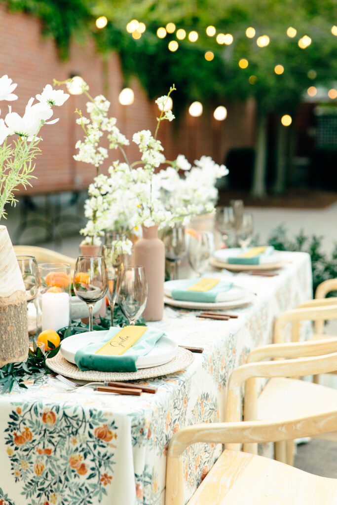 Joyful stunning tablescape for guests at Misselwood wedding in the North Shore